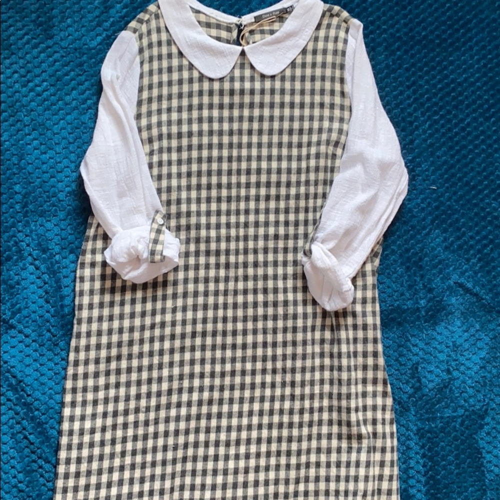 Checkered linen babydoll dress from Modcloth